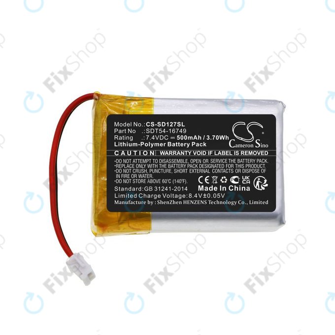 Battery for Sportdog Sd-1275/875, 500mAh, Li-Pol, 7.4V, SDT54-16749, HQ