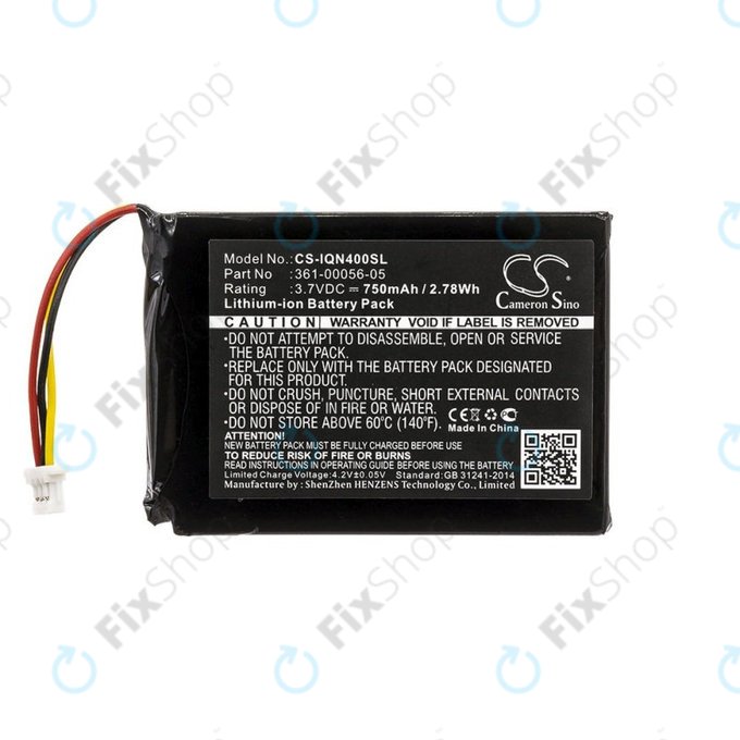 Battery for Garmin Nüvi 40, 750mAh, Li-Ion, 3.7V, 361-00056-05, HQ