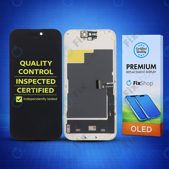 Display Soft OLED 120Hz for iPhone 15 Pro, Touch Screen with Frame, FixPremium