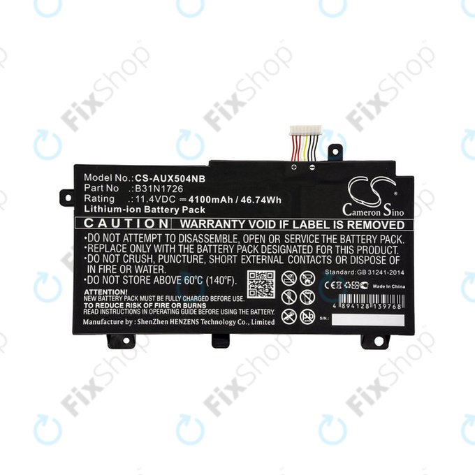 Battery for Asus TUF 504, 505, 554, 656, FX504, Tuf Gaming A15, 4100mAh, Li-Ion, 11.4V, B31N1726, HQ
