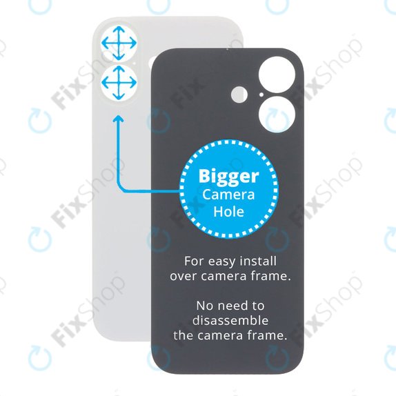 Apple iPhone 17 - Rear Housing Glass with Bigger Camera Hole (White)