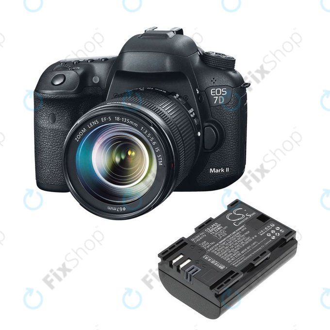 Battery for Canon EOS 60D, 5D Mk II, 7D, 1800mAh, Li-Ion, 7.4V, LP-E6, HQ