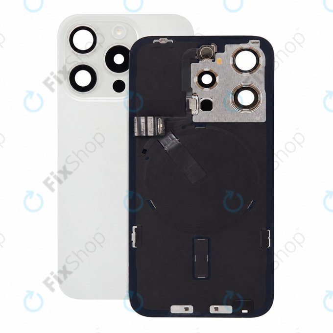 Rear Housing Glass for iPhone 15 Pro, White Titanium, Pulled A