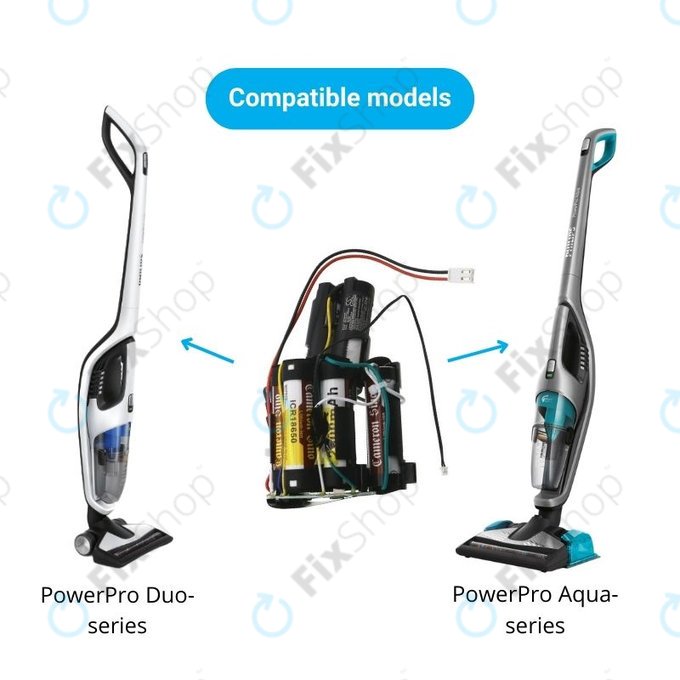 Philips PowerPro Aqua, Duo - Battery 300003446961, 69-2008-009-211, 69-2008-009-201 Li-Ion 25.2V 2000mAh HQ