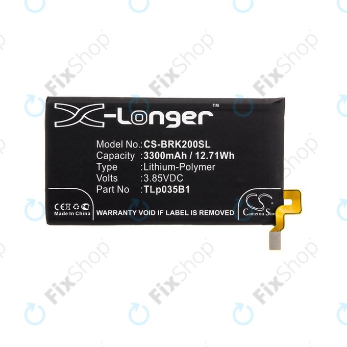Battery for Blackberry BBF 100, 3300mAh, Li-Pol, 3.85V, TLp035B1, HQ