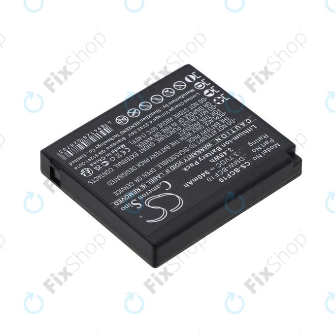 Battery for Panasonic Lumix DMW-BCF10, 940mAh, Li-Ion, 3.7V, DMW-BCF10, HQ