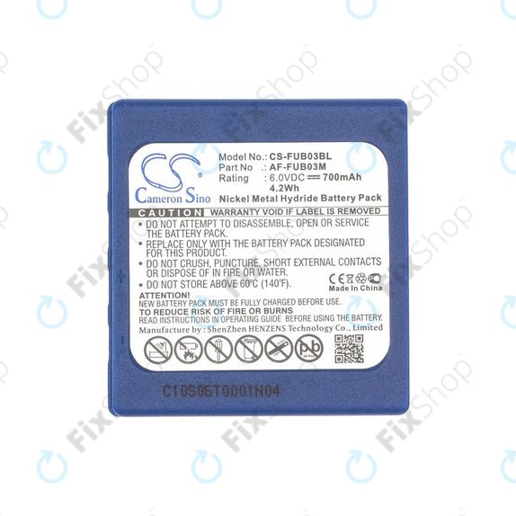 Battery for HBC Fub3a, 700mAh, Ni-MH, 6V, AF-FUB03M, HQ