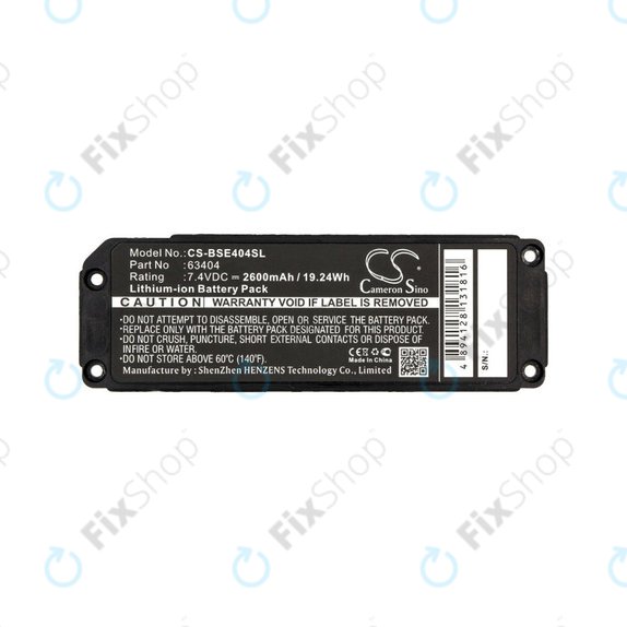 Battery for Bose 413295, Bose SoundLink Mini, 2600mAh, Li-Ion, 7.4V, 063404, HQ