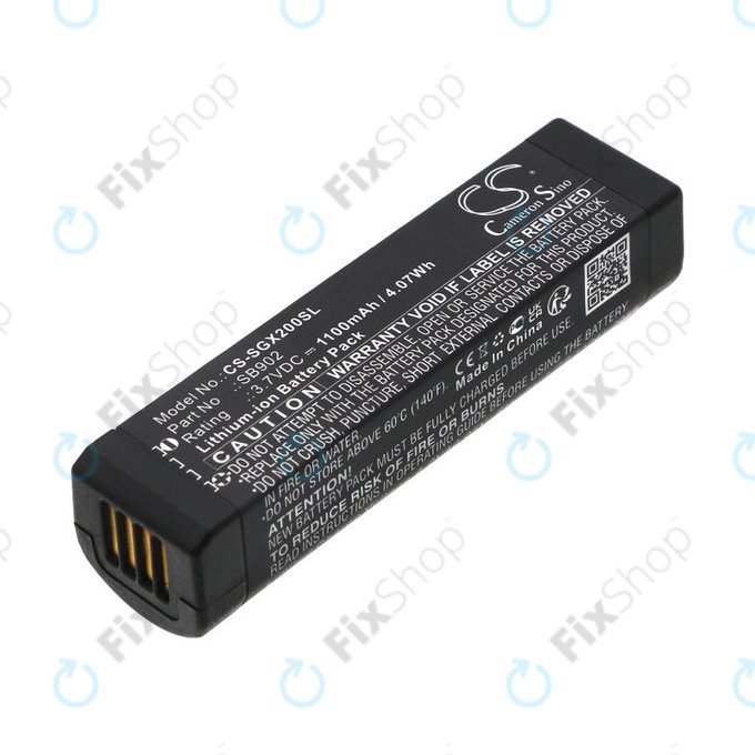 Battery for Shure GLXD1, 2, MXW2, 1100mAh, Li-Ion, 3.7V, SB902, HQ