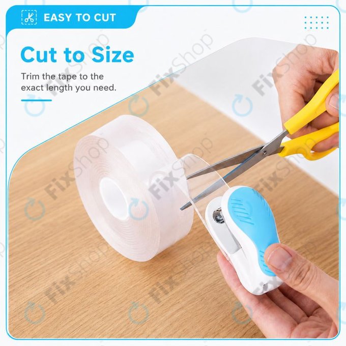 Double-sided waterproof adhesive tape, 20mm x 5m x 2mm, transparent