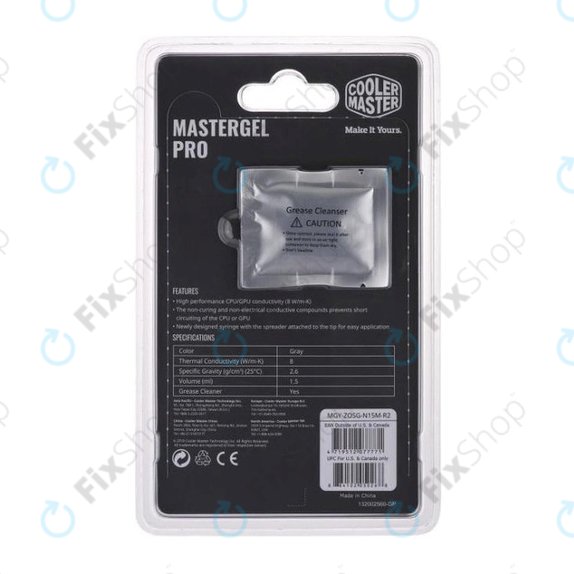 Thermal Paste MasterGel Pro V2 for CPU, 4g, grey