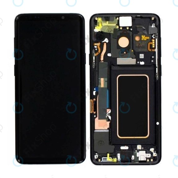 Samsung Galaxy S9 Plus G965F, G965FD - LCD Display + Touch Screen + Frame (Midnight Black) - GH97-21691A, GH97-21722A, GH97-21692A Genuine Service Pack