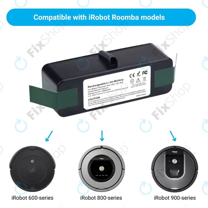 iRobot Roomba 600, 800, 900-series - Battery 4502233, 4374392, 2130LI Li-Ion 14.8V 5800mAh