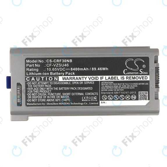 Battery for Panasonic Toughbook CF-30, 31, 53, 8400mAh, Li-Ion, 10.65V, CF-VZSU46, HQ