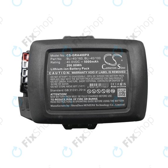 Battery for Gardena Powercut Li40/30, Powermax Li-40/41, 5000mAh, Li-Ion, 40V, BLi-40/160, BLi-40/100, HQ
