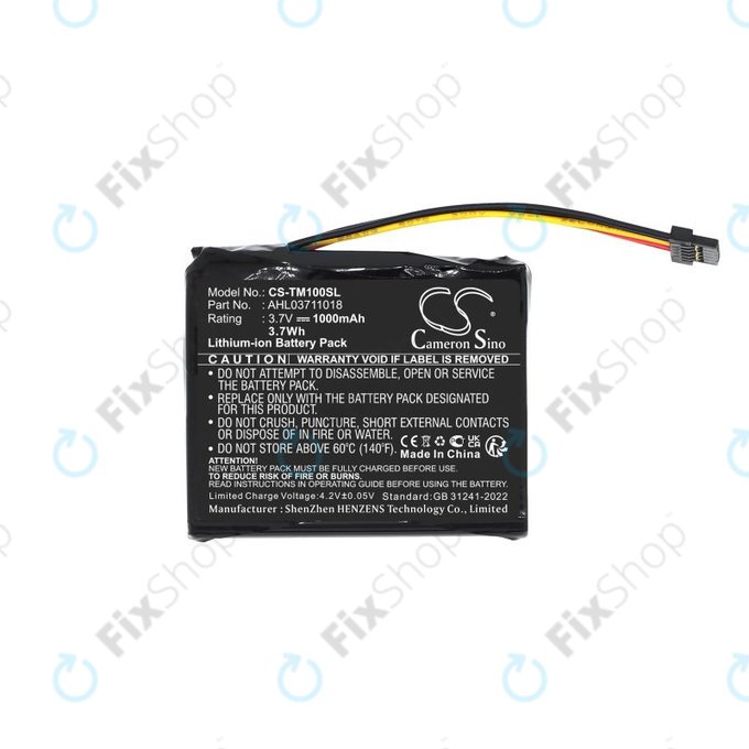 Battery for TomTom GO 1000 Live, 1005, 2050, 1000mAh, Li-Ion, 3.7V, AHL03711018, HQ