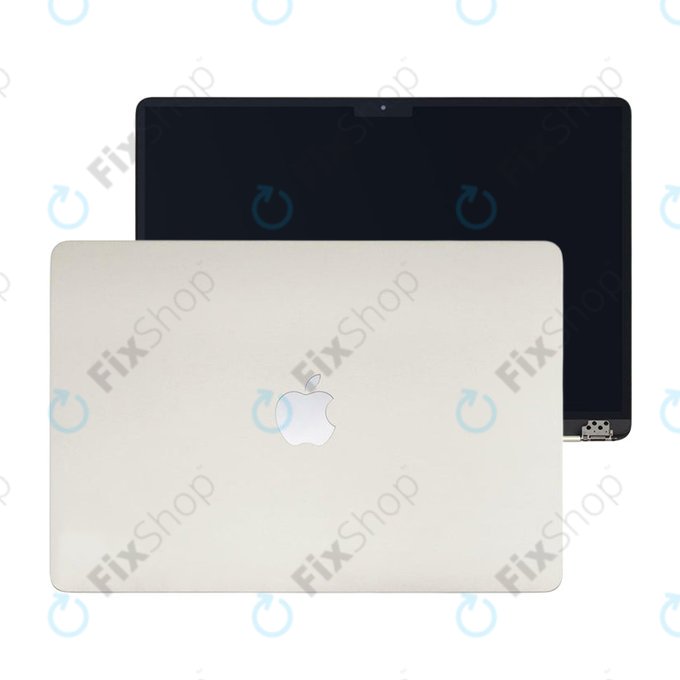 LCD display for MacBook Air 15", A3114 (2024), with front glass and cover, Starlight, 661-40261, Genuine Apple
