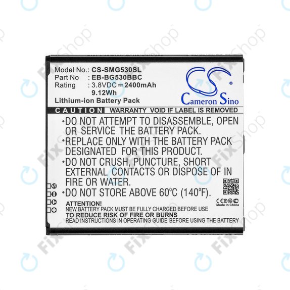 Battery for Samsung Galaxy J3, 2400mAh, Li-Ion, 3.8V, EB-BG530BBC, HQ
