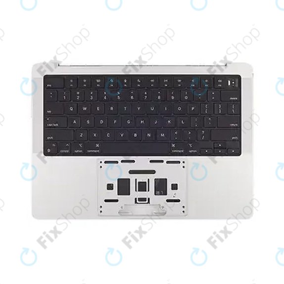 Top case keyboard frame for MacBook Pro 14", A2918 (2023), with US keyboard and battery, Silver, 661-35709, Genuine Apple