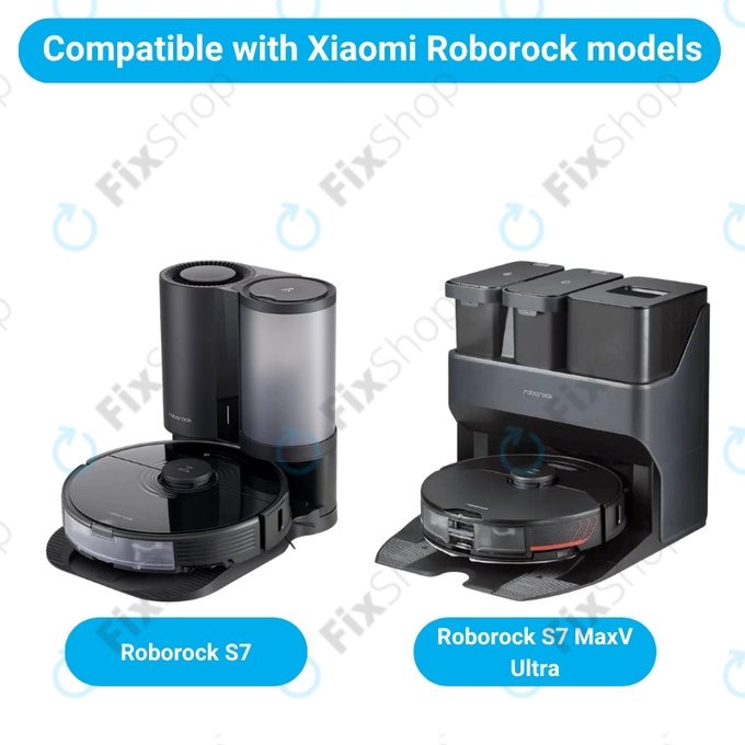 Replacement set for Xiaomi Roborock S7, S7 MaxV Ultra (2x Main brush, 4x Filter, 4x Side brush - Black)
