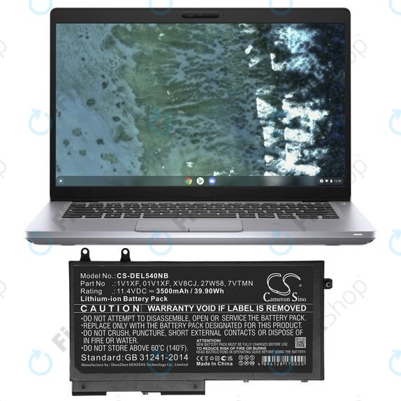 Battery for Dell Latitude 5400, Inspiron 7591 2-in-1, 3500mAh, Li-Ion, 11.4V, XV8CJ, HQ