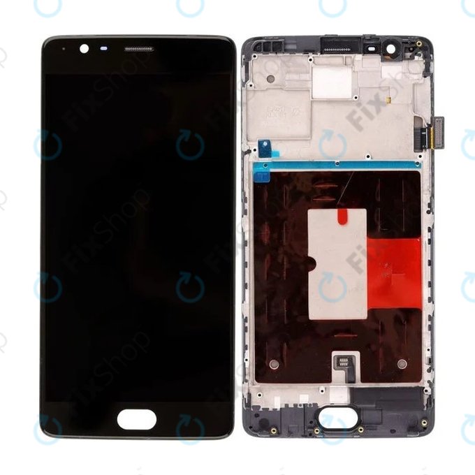 OnePlus 3, 3T - LCD Display + Touch Screen + Frame (Black) TFT