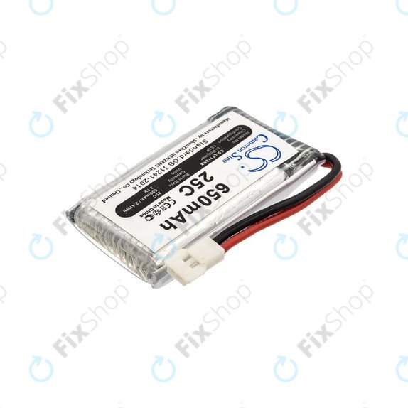 Battery for Hubsan X4 H107, 650mAh, Li-Pol, 3.7V, H107C-A24, HQ