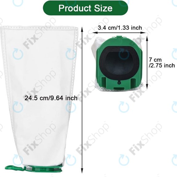 Dust Bag FP100, 2pcs for Vorwerk Kobold VB100