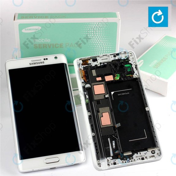 Samsung Galaxy Note Edge N915FY - LCD Display + Touch Screen + Frame (White) - GH97-16636B Genuine Service Pack