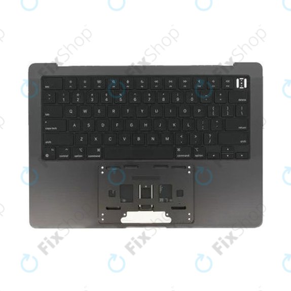 Top case keyboard frame for MacBook Pro 14", A3185 (2024), with US keyboard and battery, Space Black, 661-50210, Genuine Apple