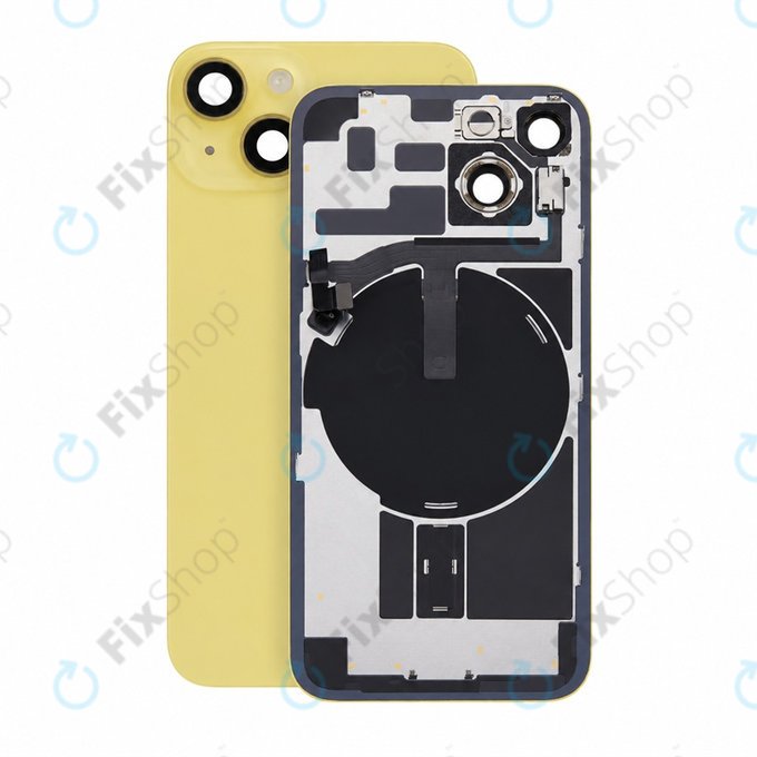Rear Housing Glass for iPhone 14, Yellow, Pulled A