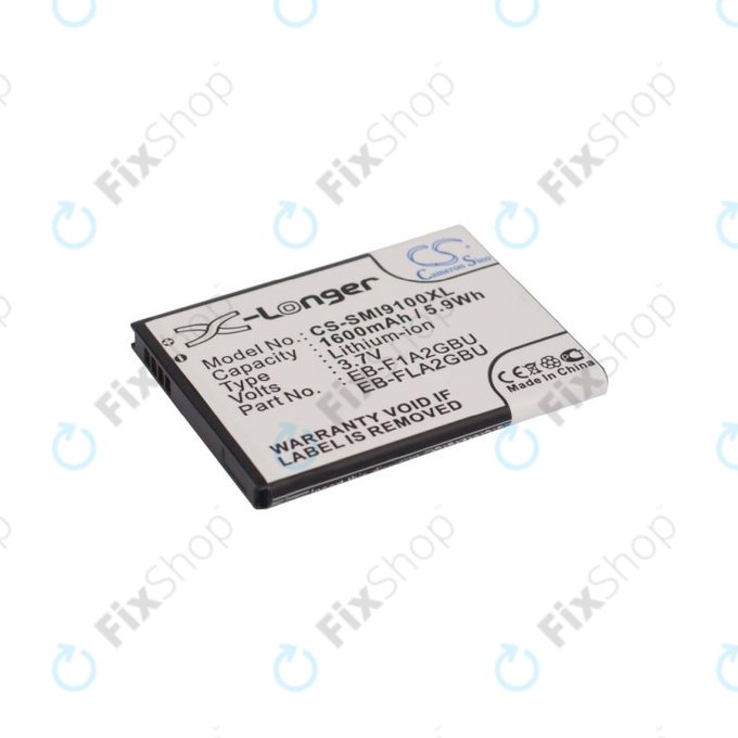 Battery for Samsung i9100, Galaxy S II, 1600mAh, Li-Ion, 3.7V, EB-F1A2GBU, HQ