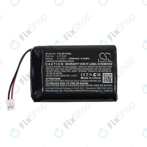 Battery for Sony Dualshock 4 Wireless Controller, 1800mAh, Li-Ion, 3.7V, LIP1522, HQ