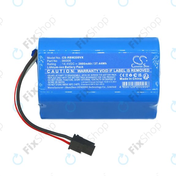 Battery for Robzone Moppy 2.0, 2600mAh, Li-Ion, 14.4V, B6006, HQ