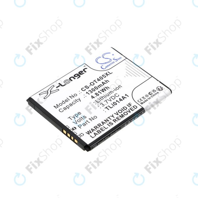 Battery for Alcatel OneTouch Evolve, 1300mAh, Li-Ion, 3.7V, TLi014A1, HQ