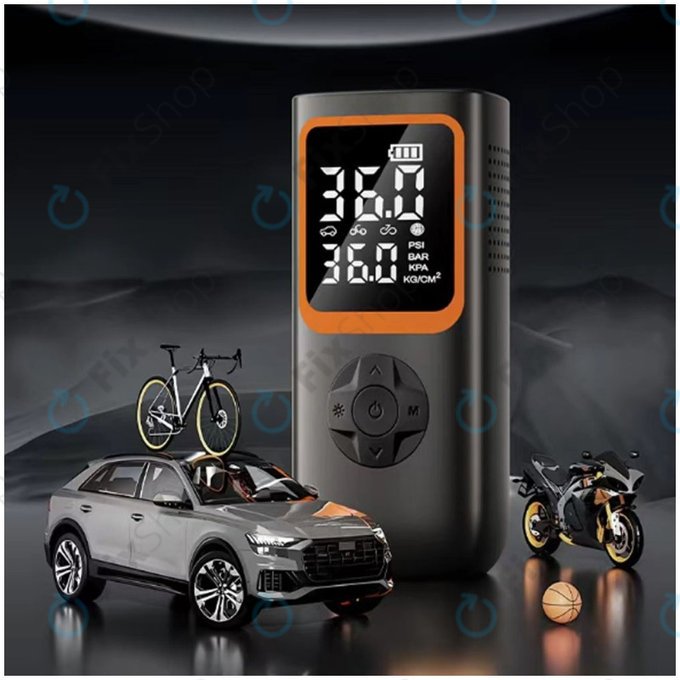 Portable Electric Air Compressor with Accessories (11.1V, 2000mAh)