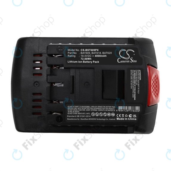 Battery for Bosch 17618, Gsb 18, 4000mAh, Li-Ion, 18V, BAT620, HQ