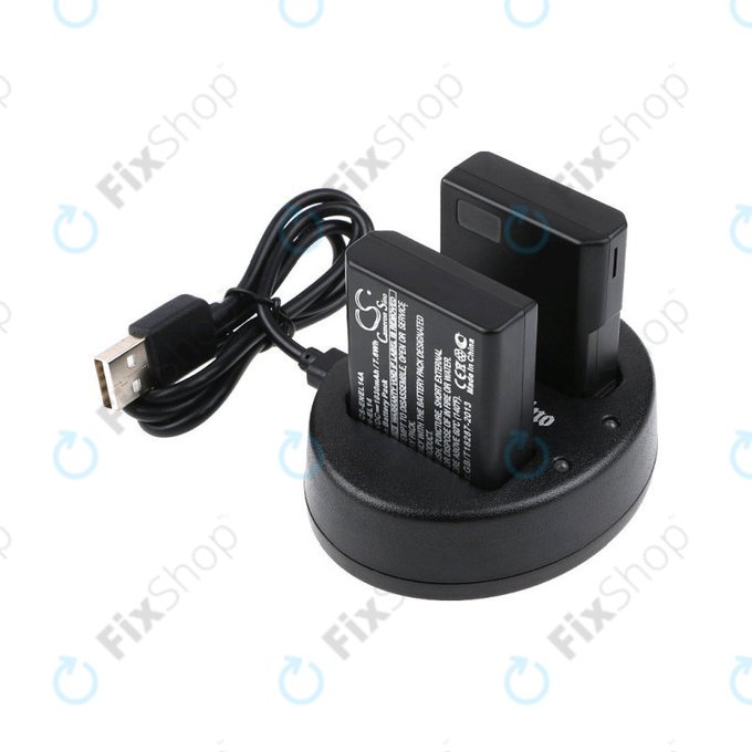Battery 2pcs with charger for Nikon Coolpix P7000, P7700, D3100, D3200, D5100, 1030mAh, Li-Ion, 7.4V, EN-EL14, HQ
