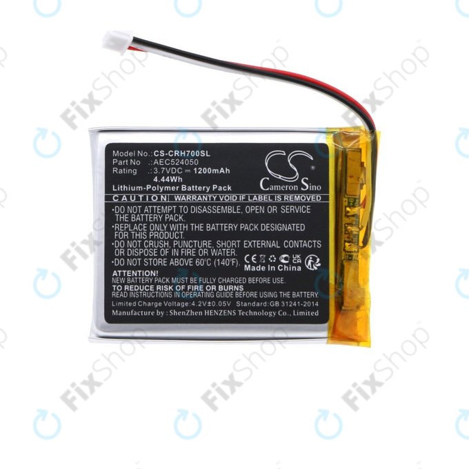 Battery for Corsair HS75 XB, HS70 SE Void Pro RGB, HS70SE, 1200mAh, Li-Pol, 3.7V, AEC524050, HQ
