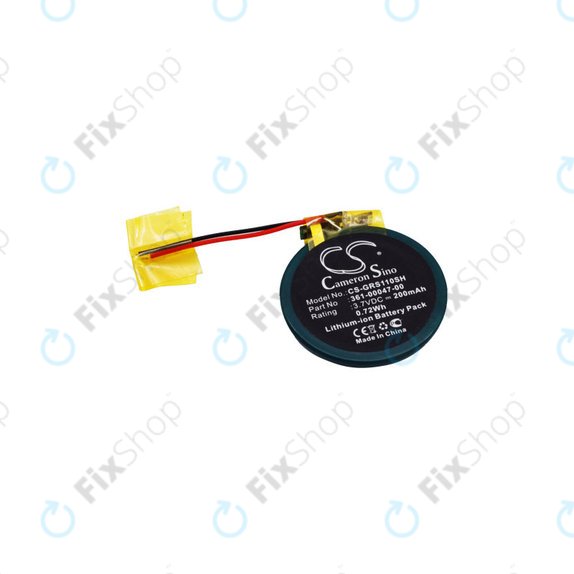 Battery for Garmin Approach S1, S3, S4, Forerunner 110, 210, S1, 200mAh, Li-Ion, 3.7V, 361-00047-00, HQ