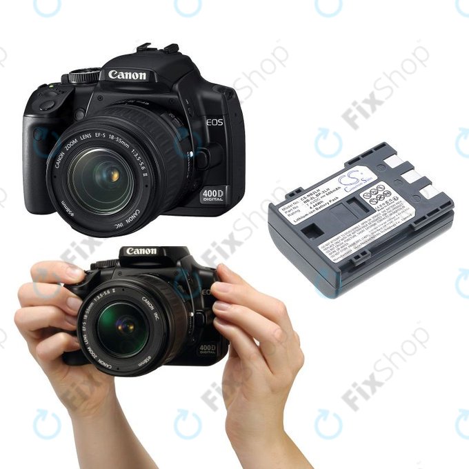 Battery for Canon EOS 350D, 400D, PowerShot S30, S60, S80, 600mAh, Li-Ion, 7.4V, NB-2LH, HQ