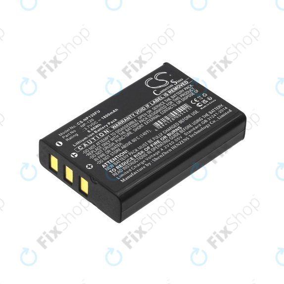 Battery for Toshiba Camileo H30, FujiFilm NP-120, 1800mAh, Li-Ion, 3.7V, PX1657, HQ