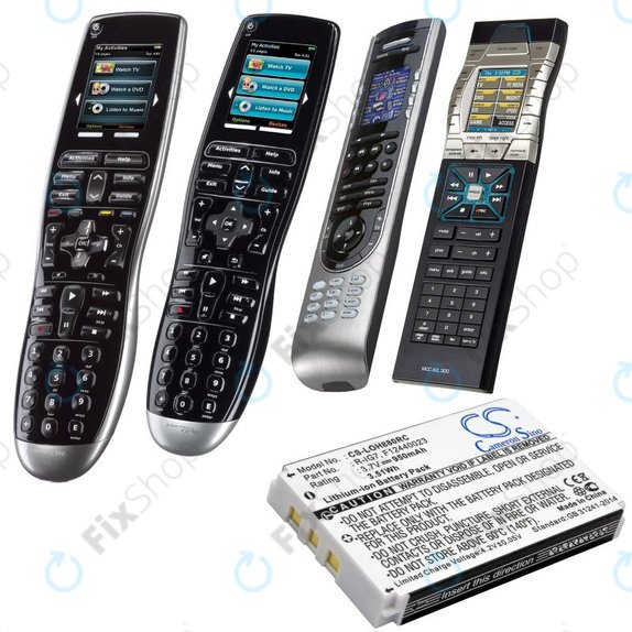 Battery for Logitech Harmony 720, 780, 880, 890, 900, 950mAh, Li-Ion, 3.7V, R-IG7, HQ