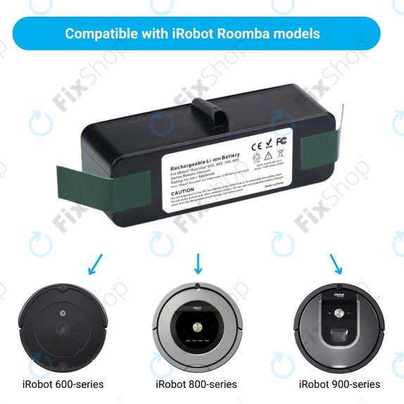 iRobot Roomba 600, 800, 900-series - Battery 4502233, 4374392, 2130LI Li-Ion 14.8V 5800mAh