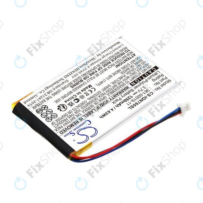 Battery for Garmin Nüvi 700, 710, 760, 765, Nuvi 3590, 1250mAh, Li-Pol, 3.7V, 361-00019-11, HQ