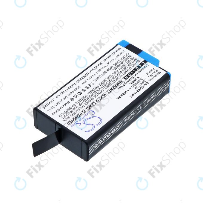 Battery for GoPro Max, Max 360, Acbat-001, 1400mAh, Li-Ion, 3.85V, SPCC1B, HQ