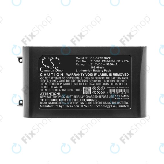 Dyson V8 - Battery 215681, PM8-US-HFB1497A Li-Ion 21.6V 5000mAh HQ