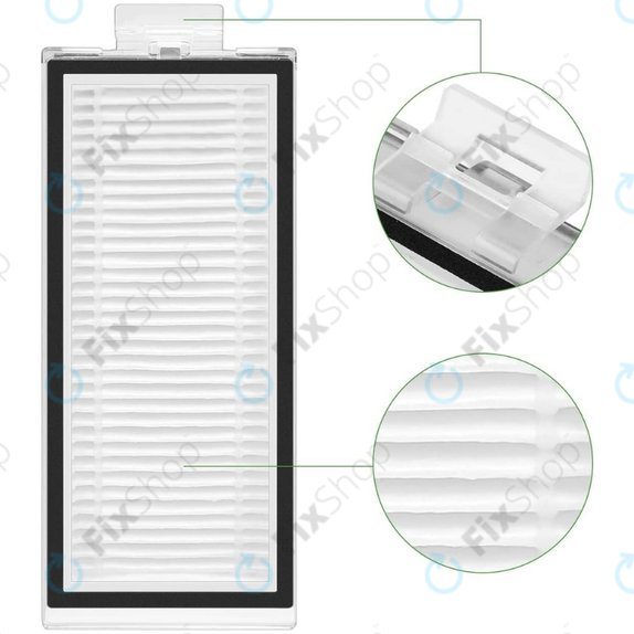 Replacement set for Xiaomi Roborock Q7+, Q7 Max, Q7 Max+ (1x Main brush, 2x Filter, 2x Side brush - White)