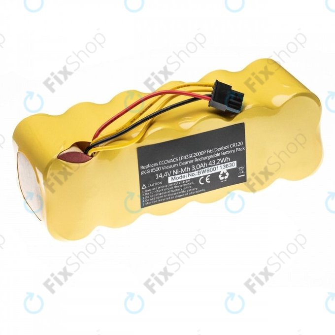 Ecovacs Deebot CR120, KK-8, X500 - Battery LP43SC2000P Ni-MH 14.4V 3000mAh