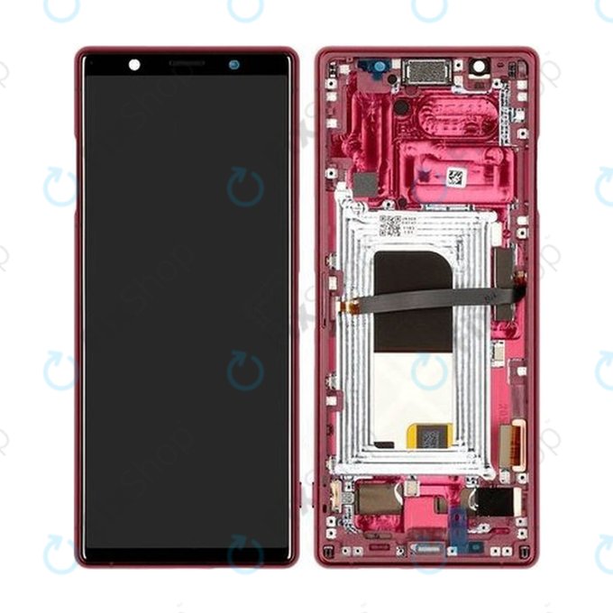 Sony Xperia 5 - LCD Display + Touch Screen + Frame (Red) - 1319-9456 Genuine Service Pack